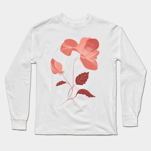 Red rose Long Sleeve T-Shirt by Gerchek